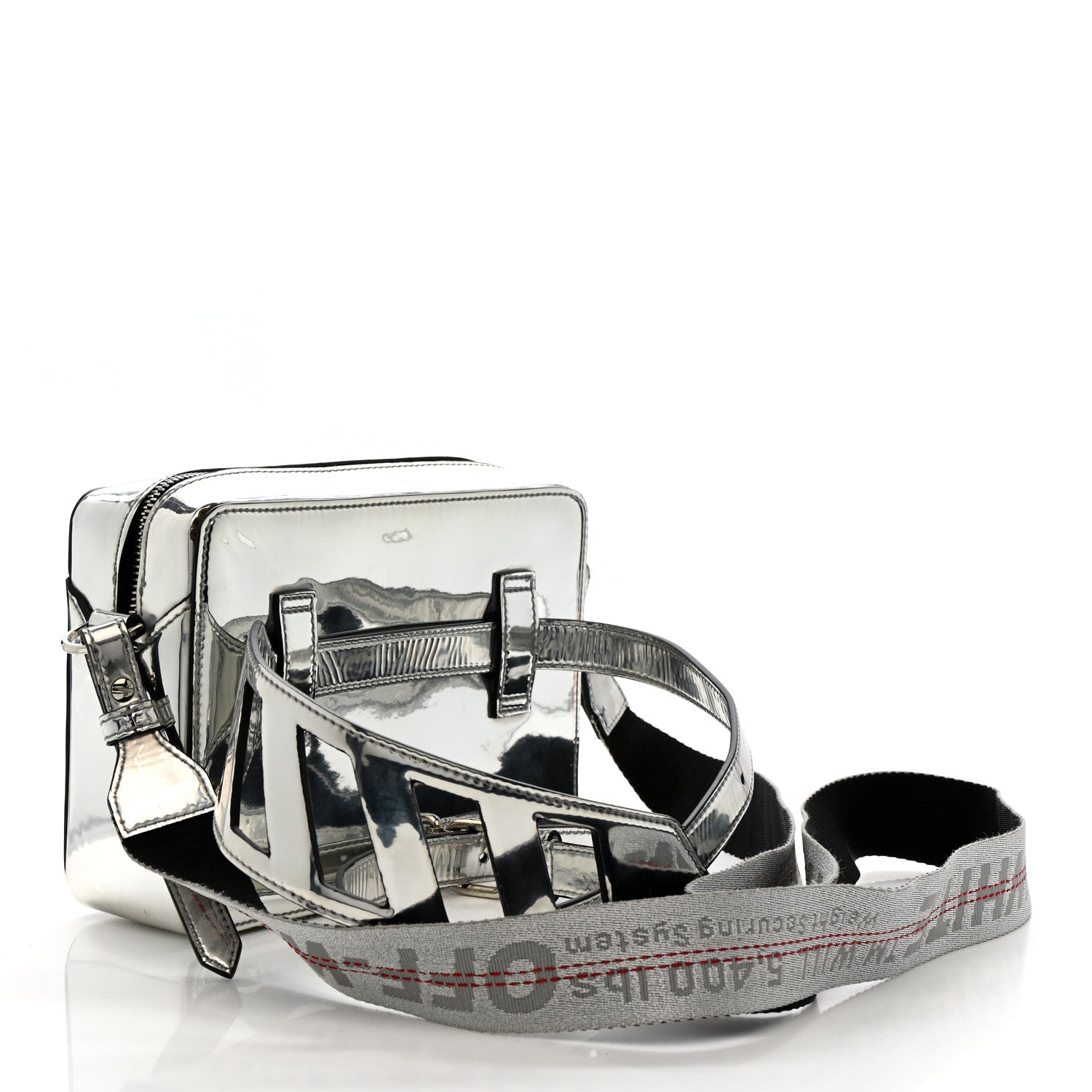 Patent Mirror Binder Clip Camera Belt Bag Silver