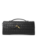 Nappa Intrecciato Long Andiamo Top Handle Clutch Black