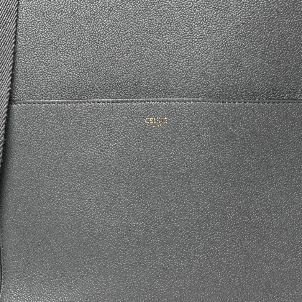 Soft Grained Calfskin Sangle Bucket Bag Grey