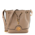 Grained Buffalo Horse Medal Bucket Bag Boyish Brown