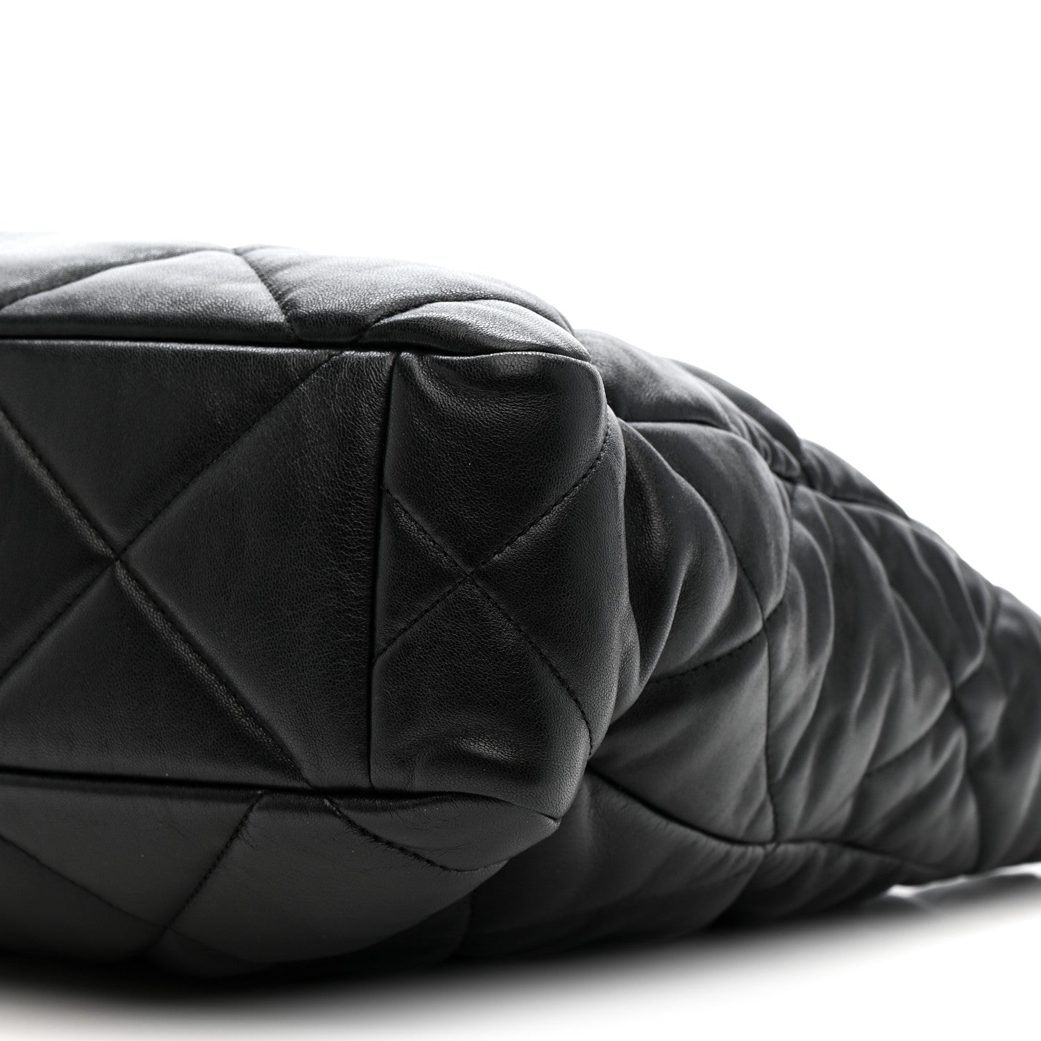 Lambskin Quilted Chanel 19 Shopping Bag Black