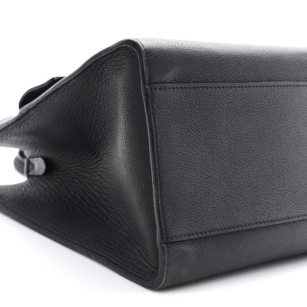 Soft Calfskin Lockme Tote MM Black