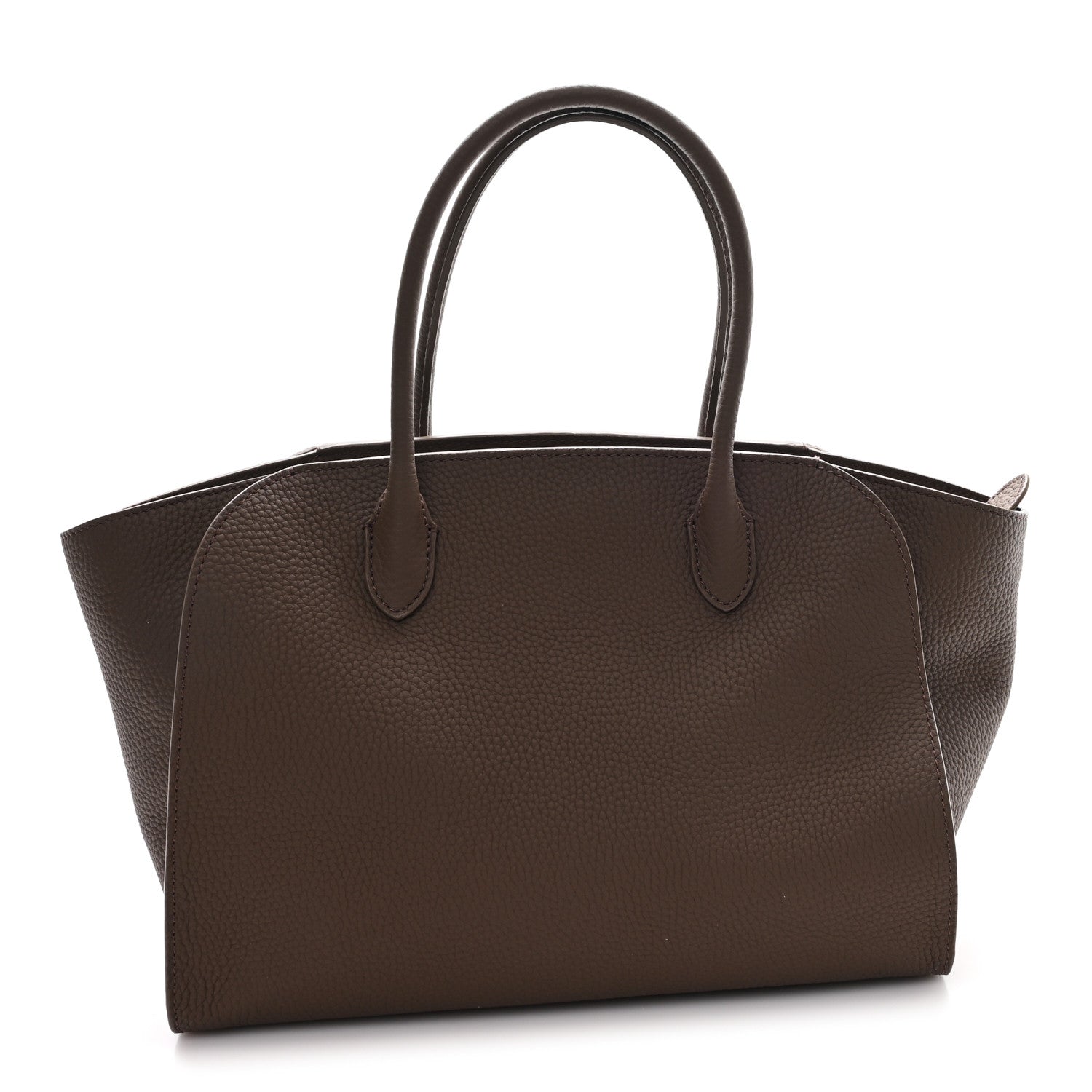 Grained Calfskin Marlo 12 Tote Bag Dark Olive