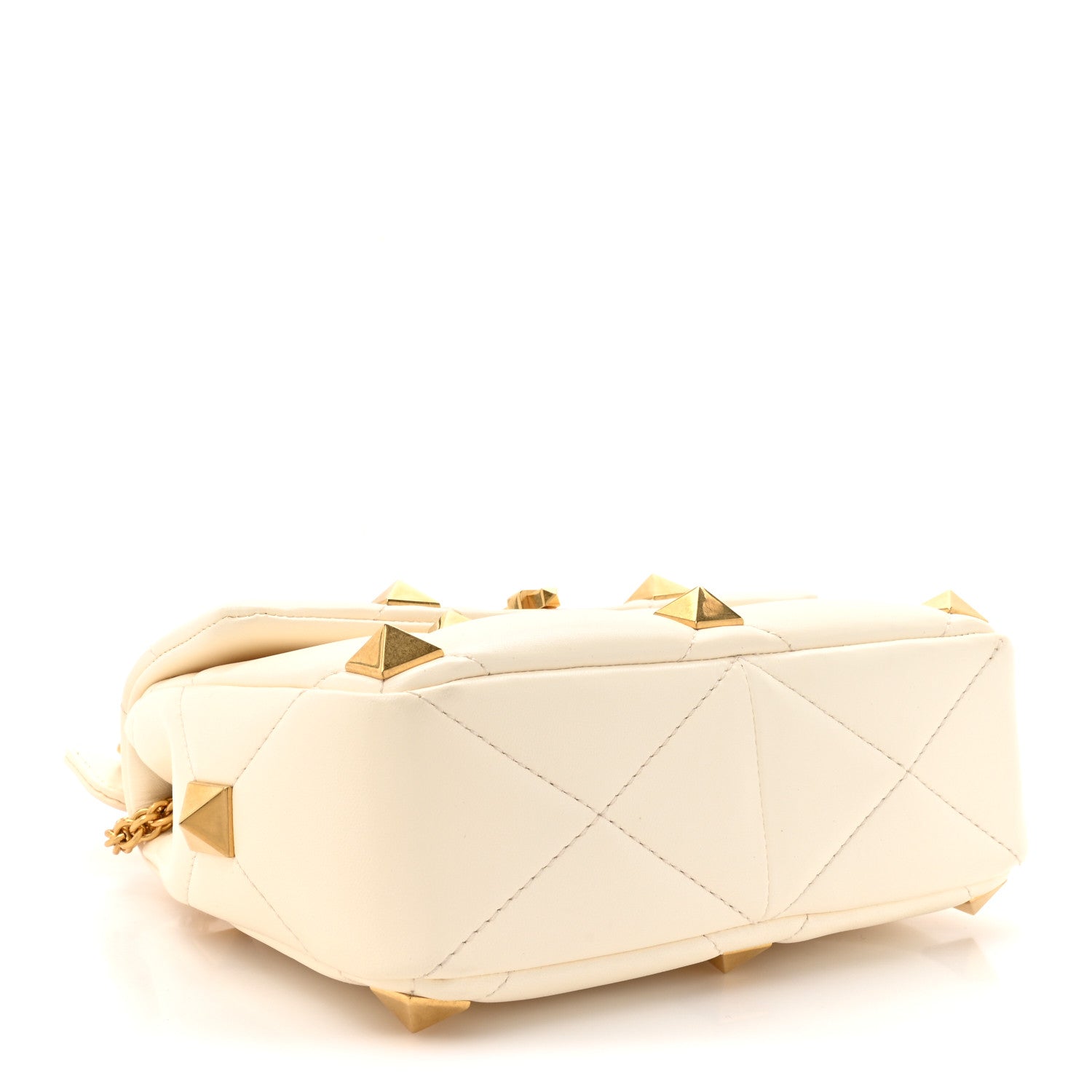 Nappa Medium Roman Stud Shoulder Bag Ivory