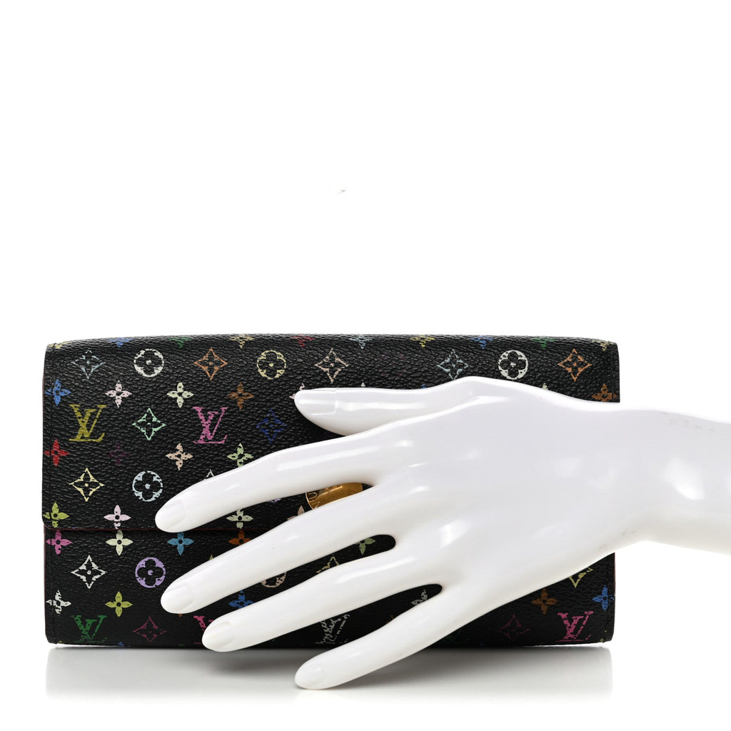 Monogram Multicolor Sarah Wallet Black Pistache