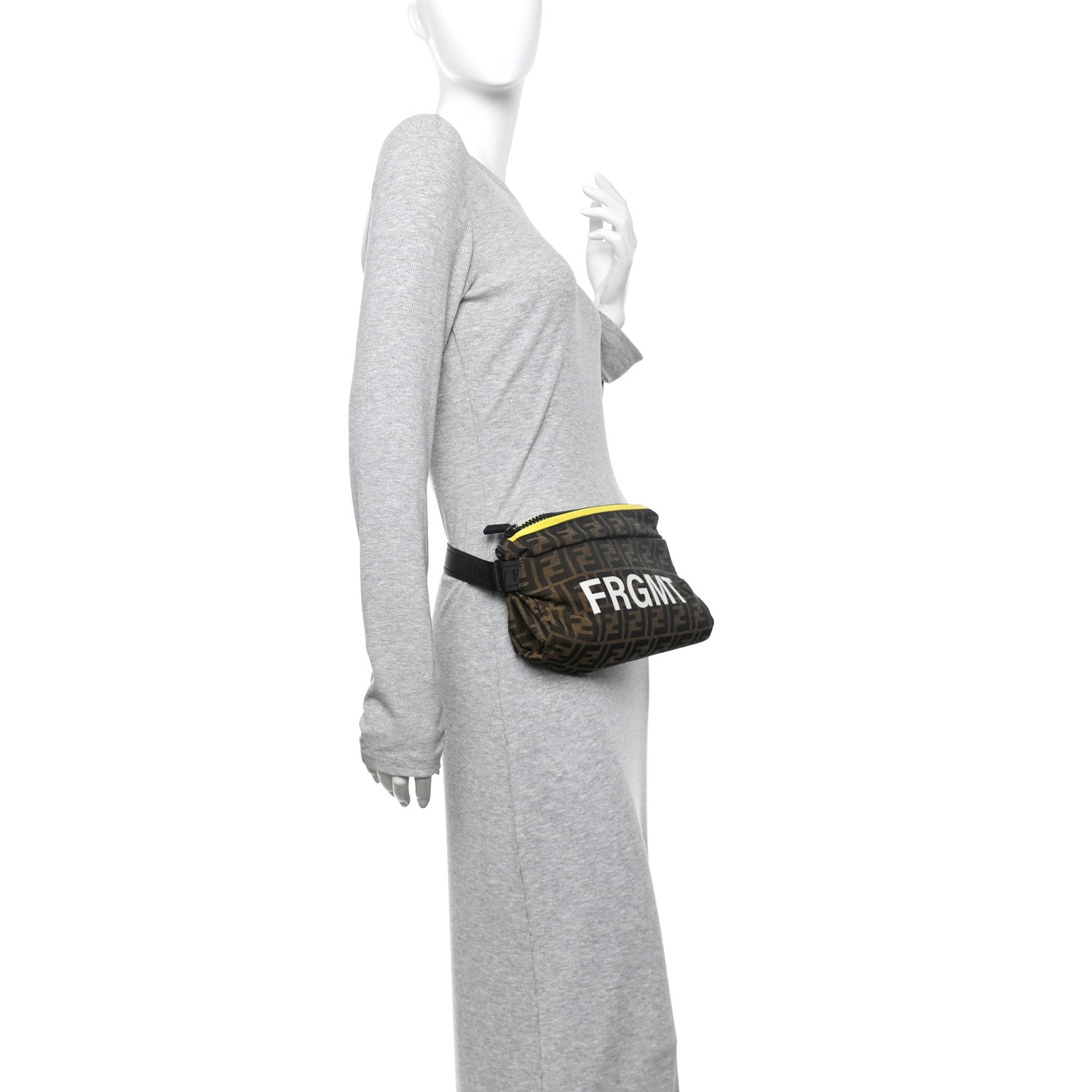 X FRGMT Fabric FF 1974 Embossed Belt Bag Tobacco Moro Black White