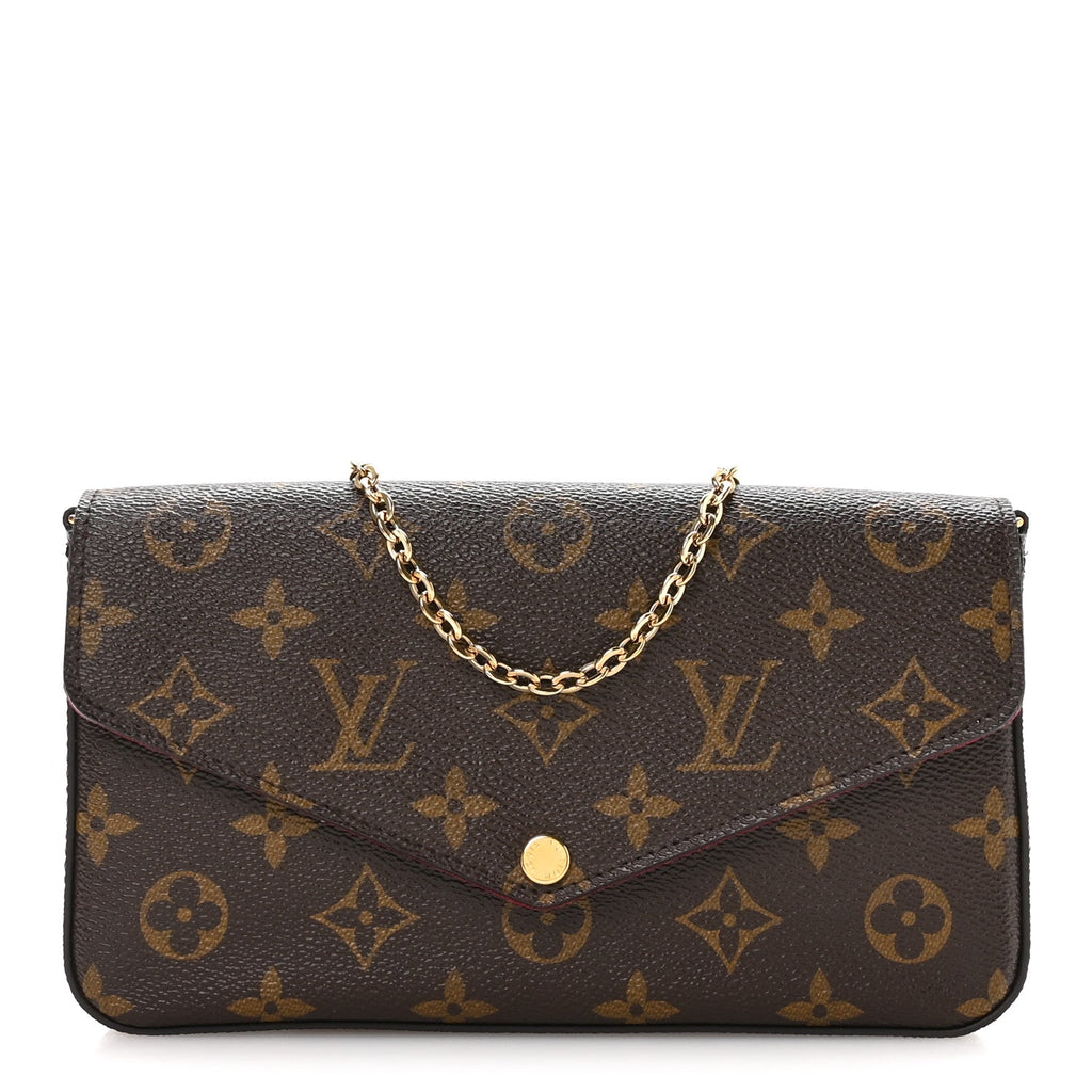 Monogram Pochette Felicie Chain Wallet Fuchsia