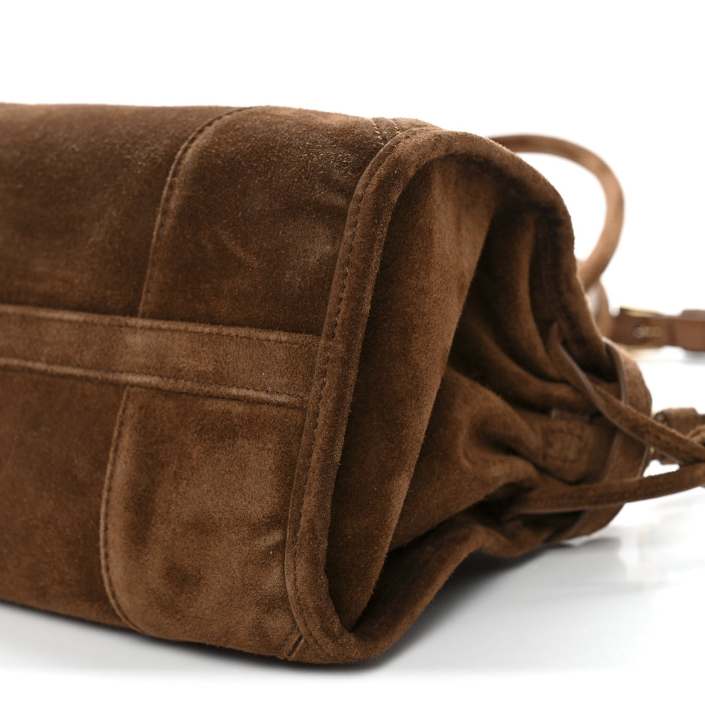 Suede Triangle Medium Bonnie Shoulder Bag Cacao