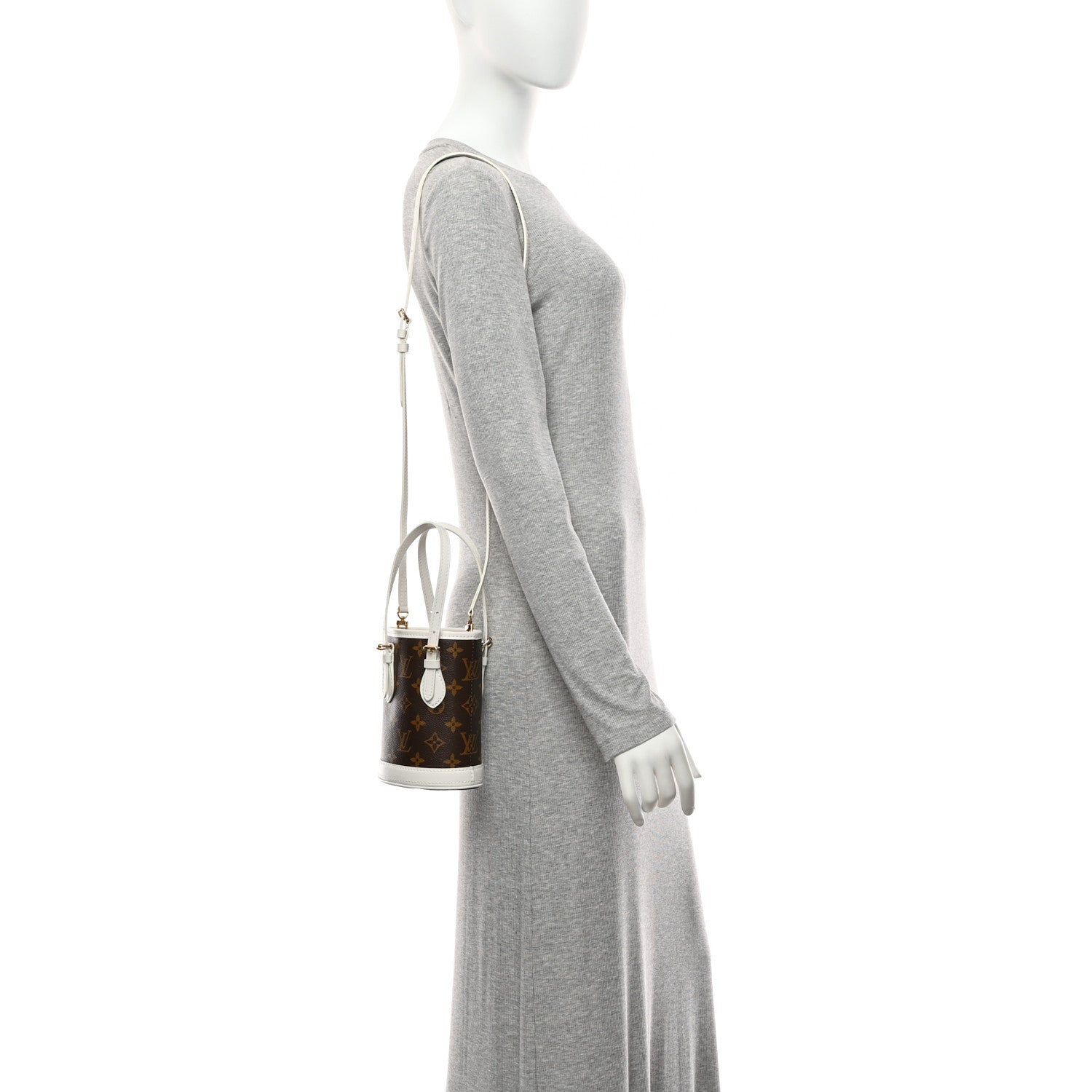 Monogram LV Match Nano Bucket Bag White