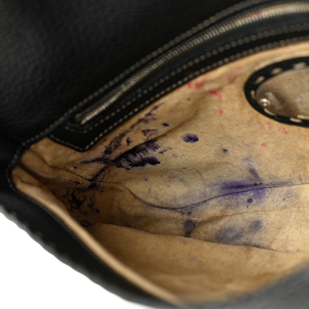 Calfskin Romano Selleria Baguette Black