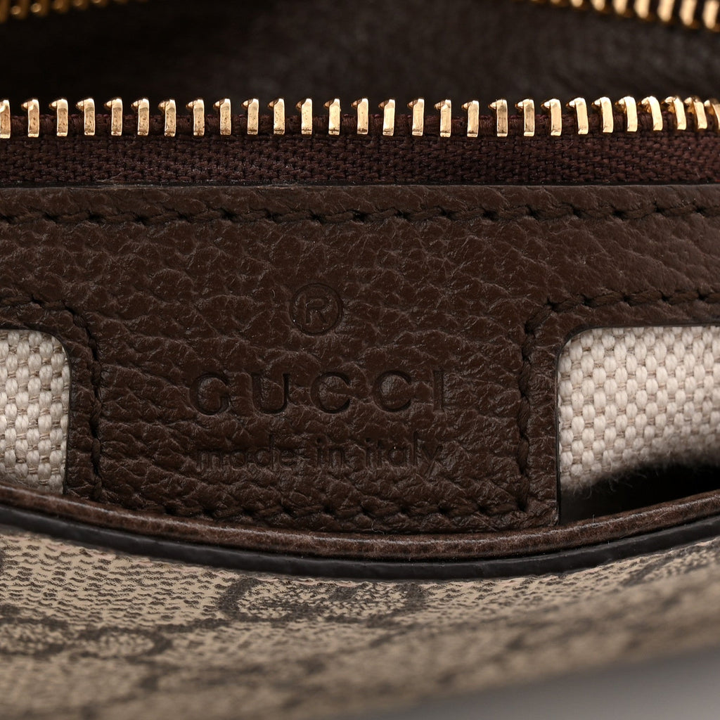 GG Supreme Monogram Textured Dollar Calfskin Blondie Chain Shoulder Flap Bag Beige Ebony New Acero