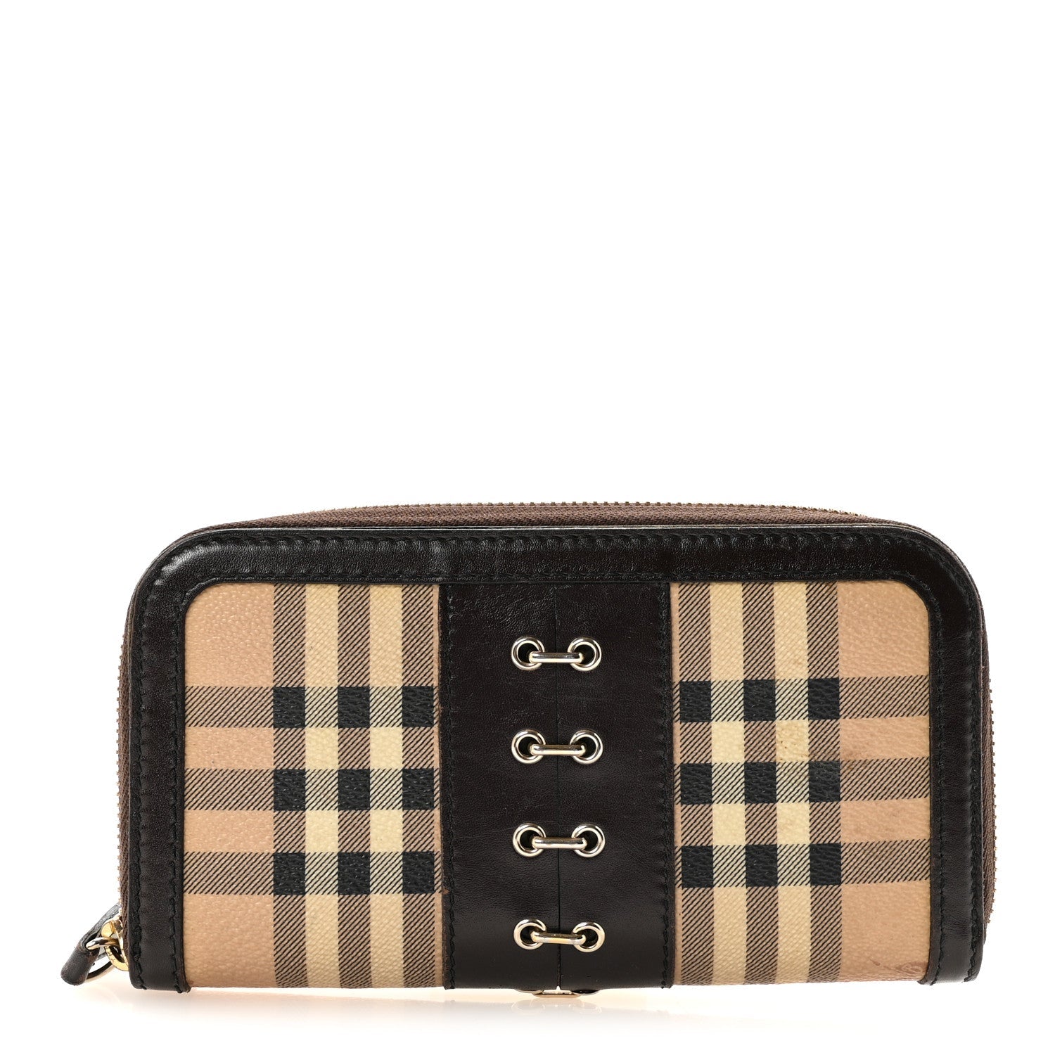 Haymarket Check Large Zip Around Wallet Brown