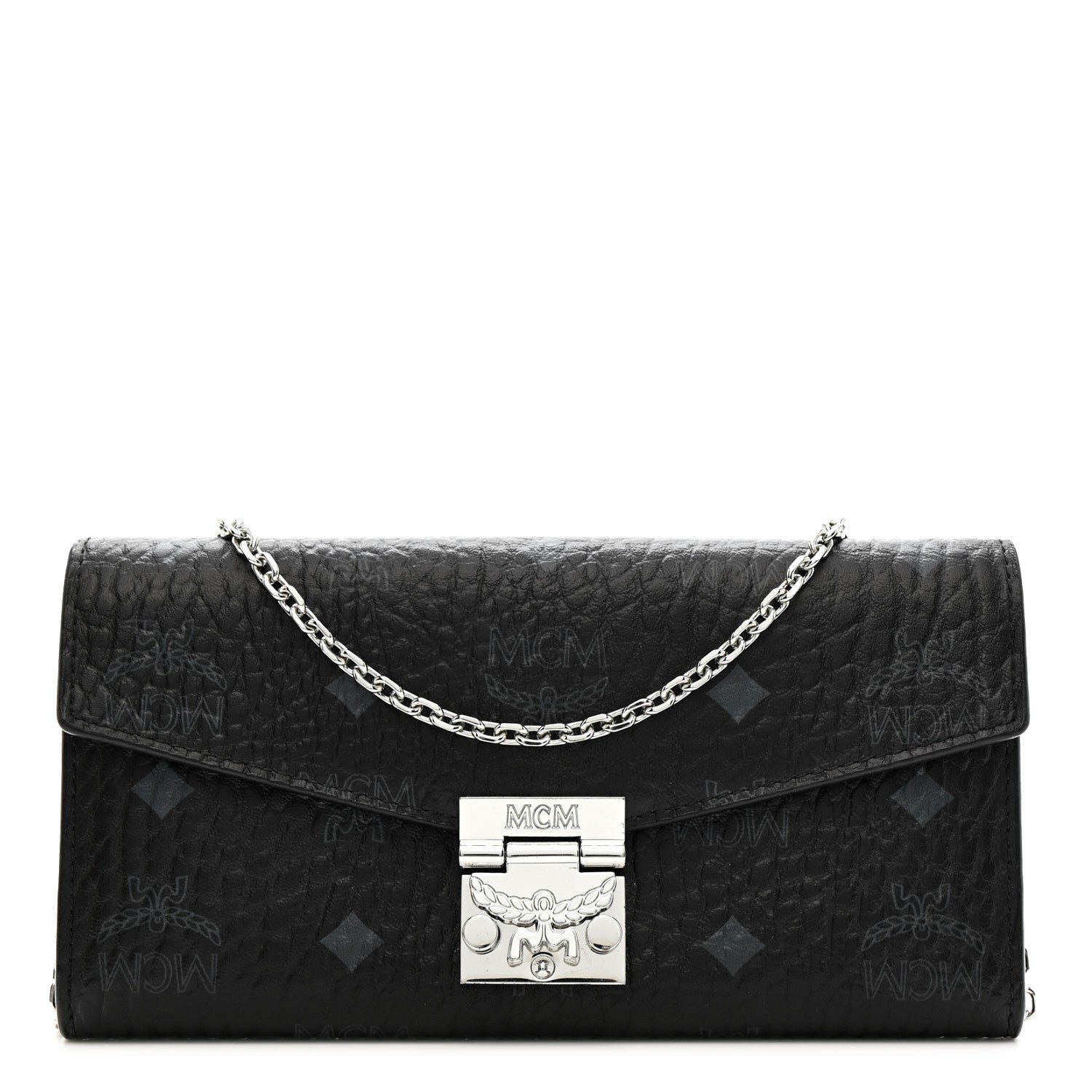 Visetos Large Patricia Wallet On Chain Black