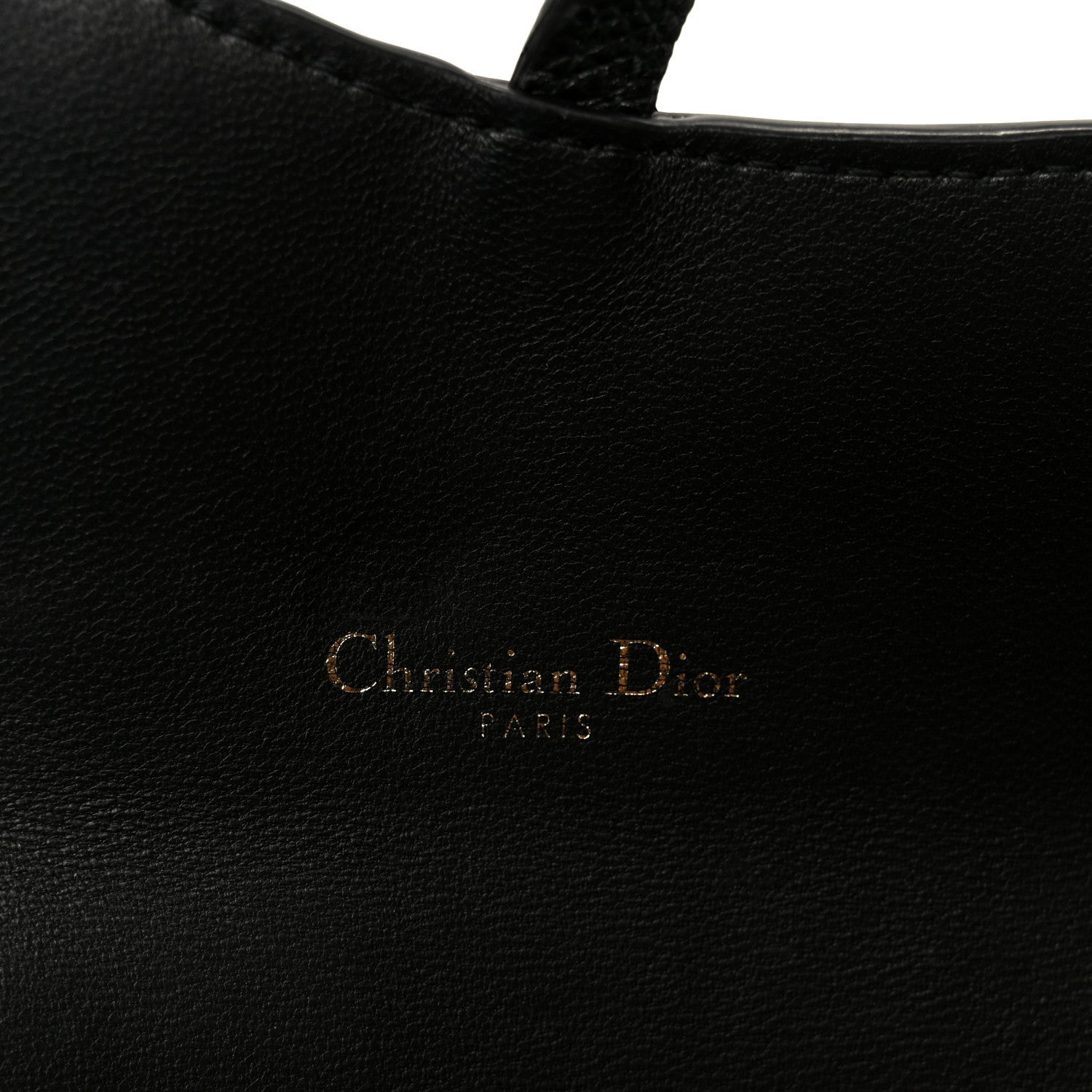Grained Calfskin Saddle Chain Wallet Pouch Black