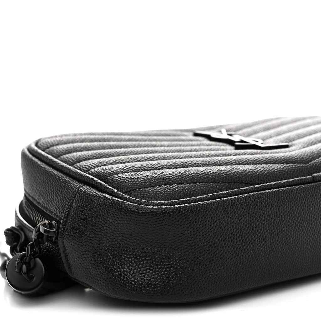Grain De Poudre Matelasse Monochrome Monogram Mini Lou Camera Bag Black