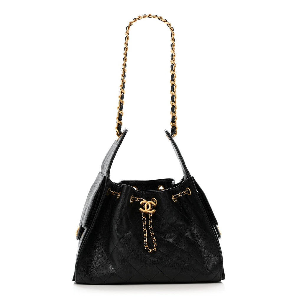 Caviar Quilted Small Chanel 25 Handbag Black