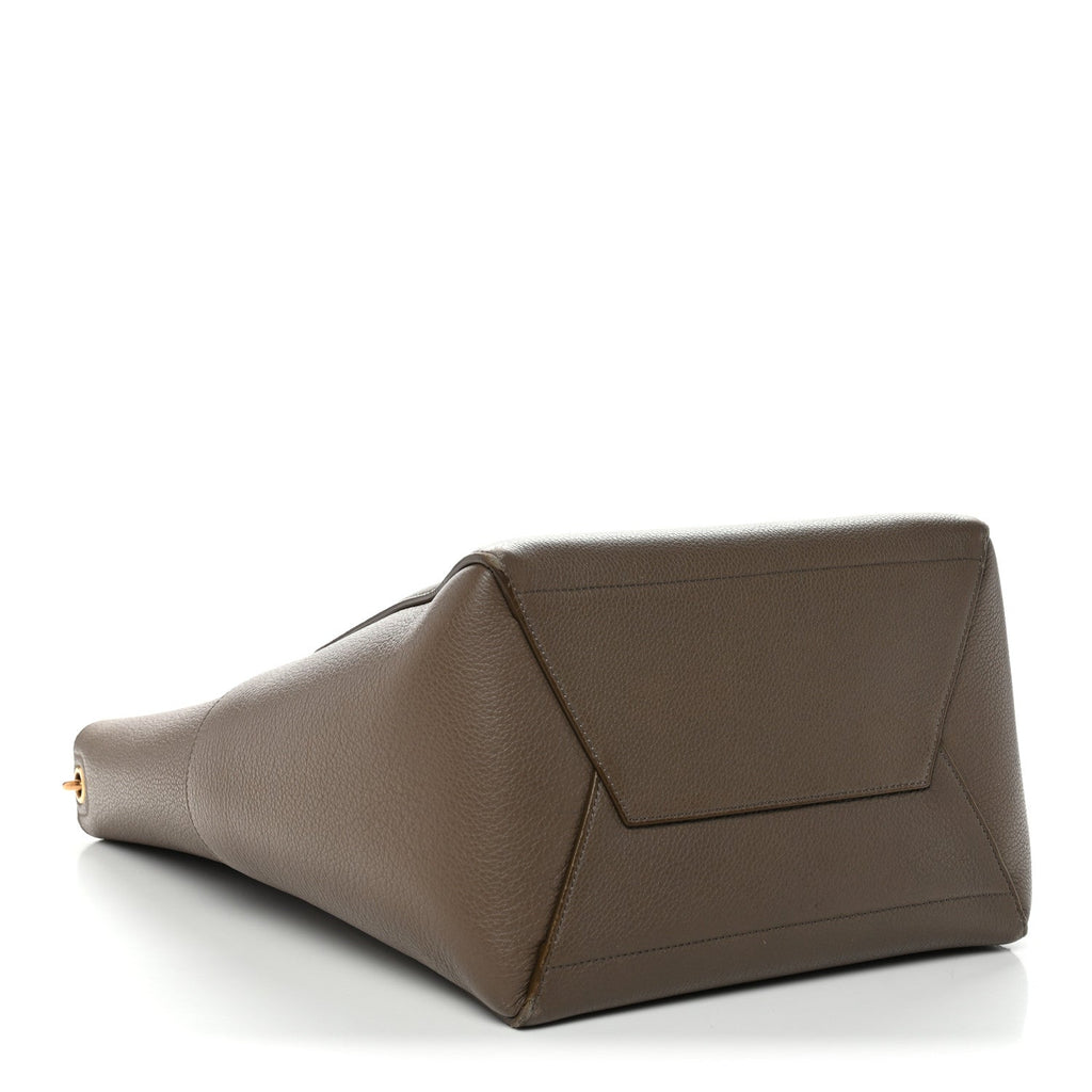 Soft Grained Calfskin Sangle Bucket Bag Taupe