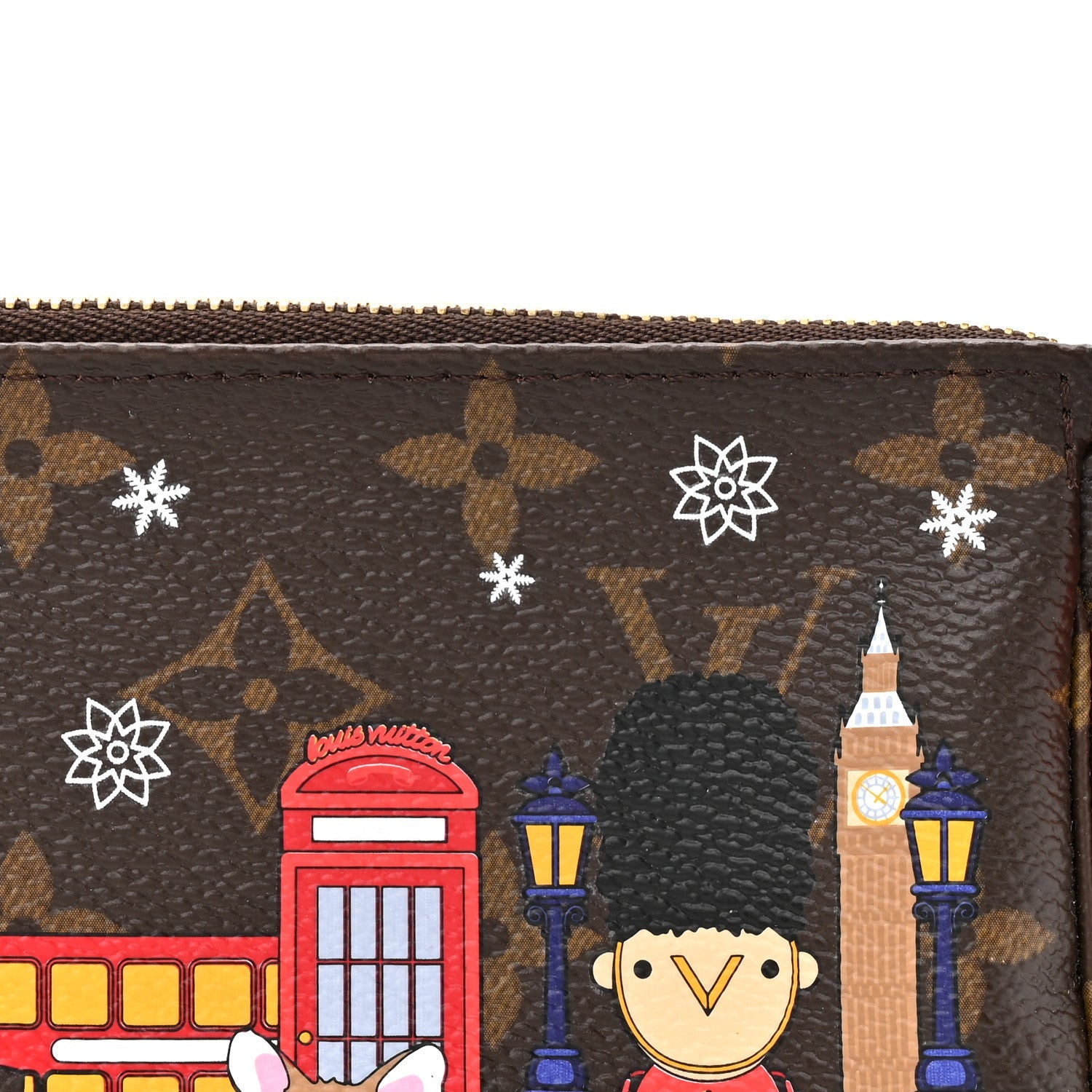 Monogram 2021 Christmas Animation London Mini Pochette Accessories Red