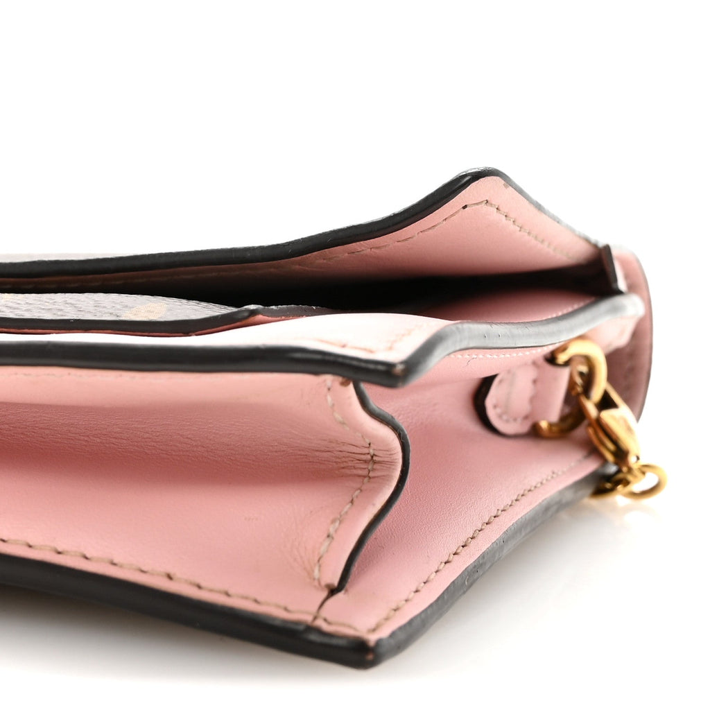 Monogram Flore Chain Wallet Rose Ballerine