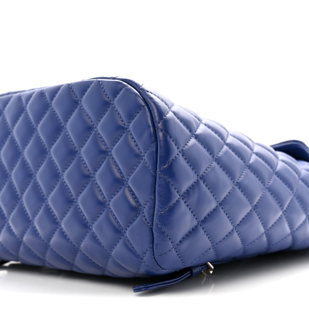 Lambskin Quilted Large Urban Spirit Backpack Blue