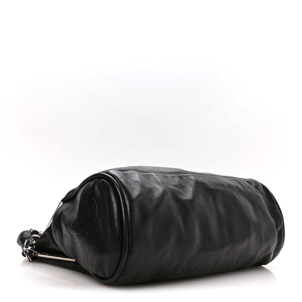 Lambskin Large Ultimate Soft Tote Black