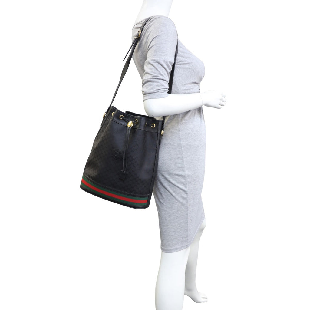 Gucci Micro GG Web Small Bucket Bag