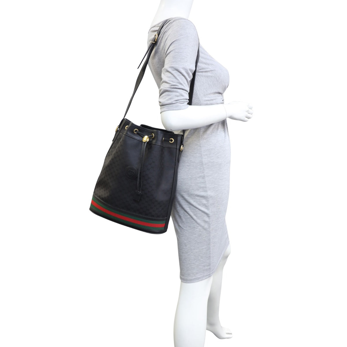 Gucci Micro GG Web Small Bucket Bag