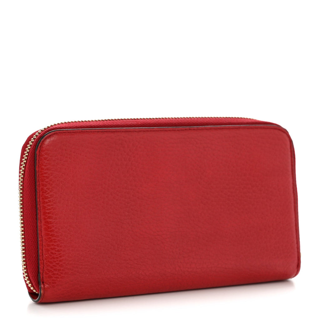 Dollar Calfskin GG Zip Around Wallet Red