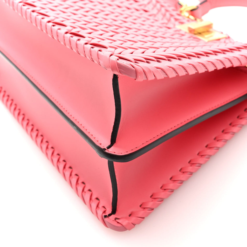 Vitello King Shiny Nappa Intreccio Small Peekaboo I SEE U Satchel Pink Dalia