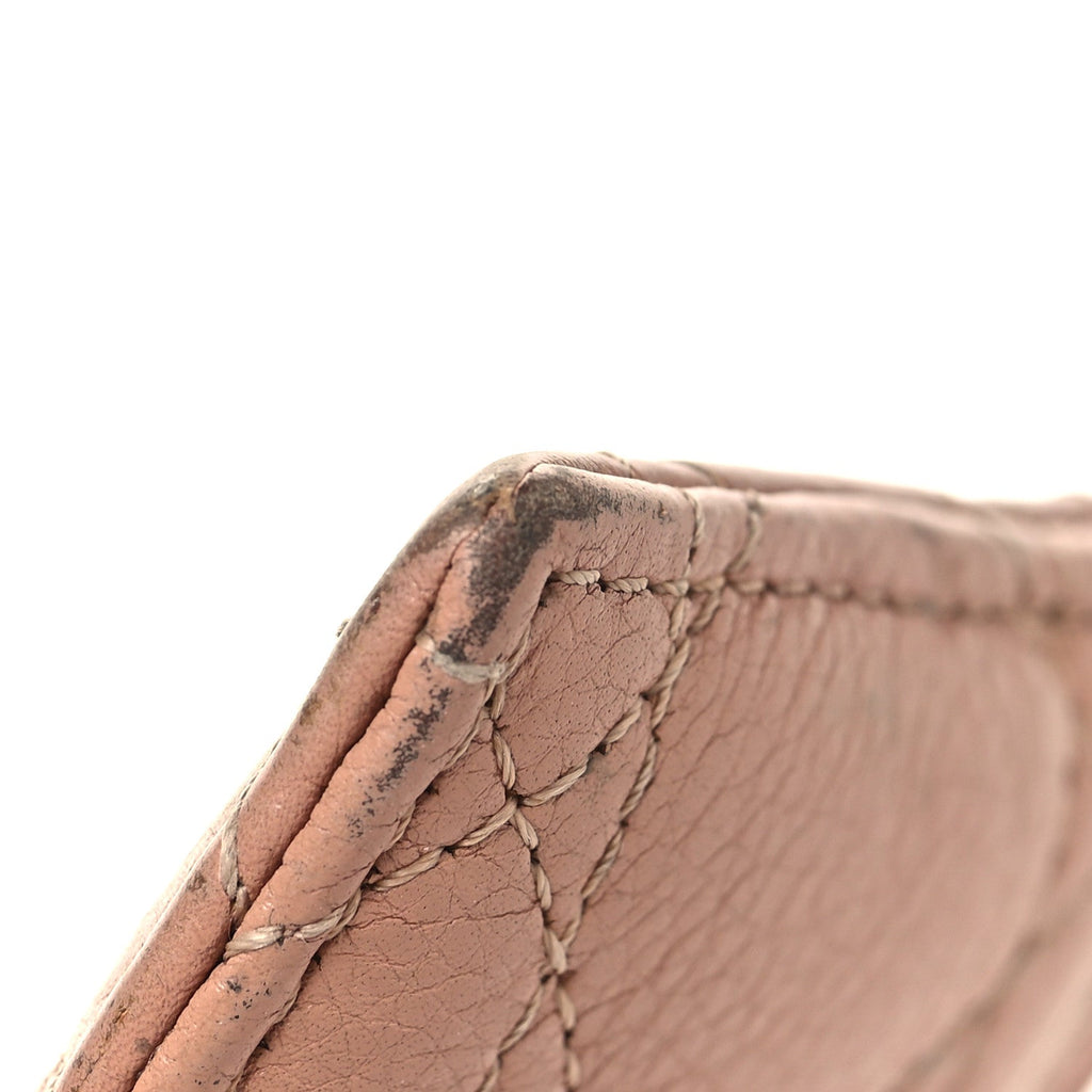 Supple Calfskin Cannage Caro Five-Slot  Holder Rose Des Vents