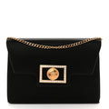 Satin Crystal La Medusa Pouch On Chain Black