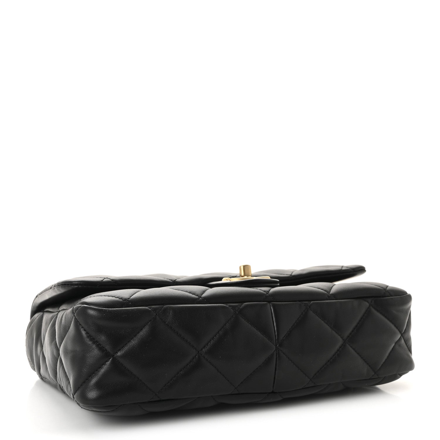 Lambskin Quilted Large CC Funky Town Flap Black