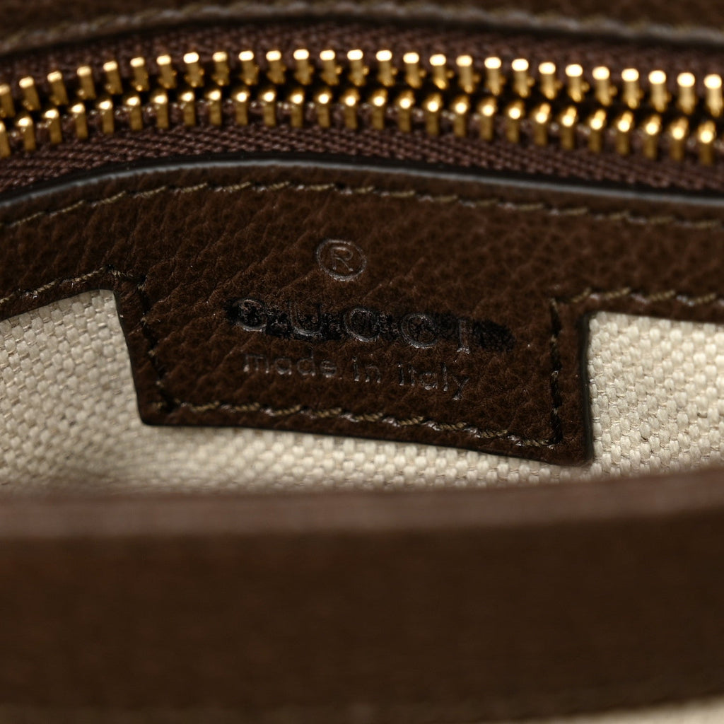 GG Supreme Monogram Textured Dollar Calfskin Web Medium Blondie Top Handle Shoulder Flap Bag Beige Ebony New Acero