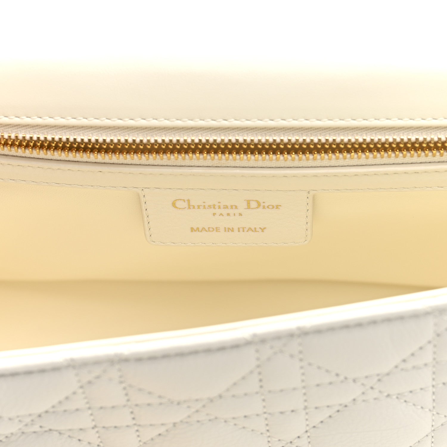 Grained Calfskin Cannage Large Caro Bag Ivory