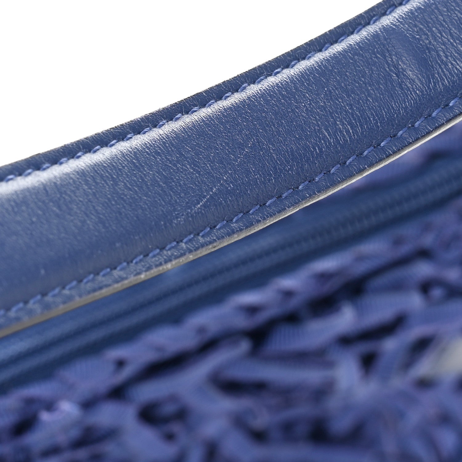 Canvas Fringe Hug Shoulder Bag Blue