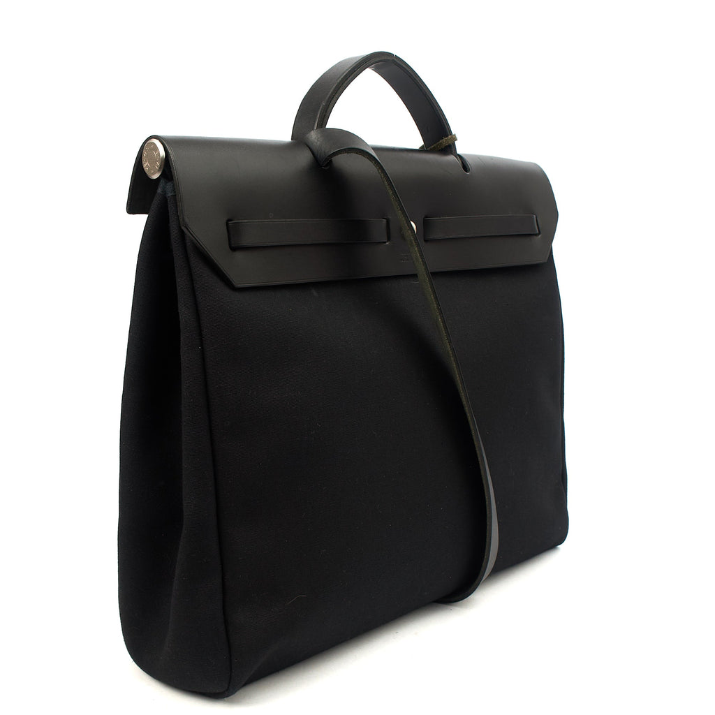 Hermes Tote Herbag Zip 39 in Black, Fabric