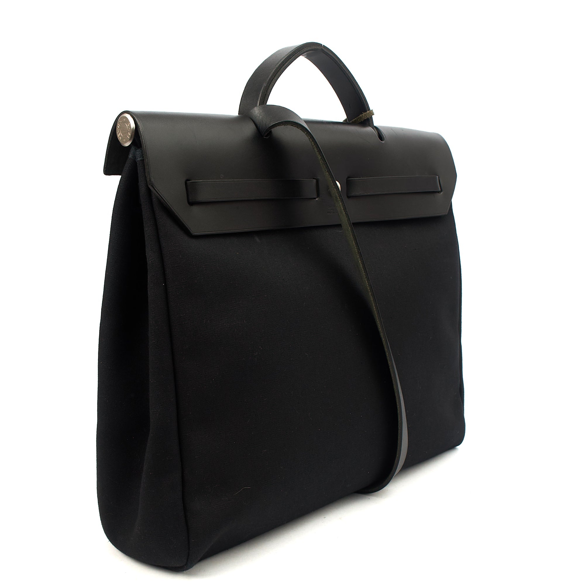 Hermes Tote Herbag Zip 39 in Black, Fabric
