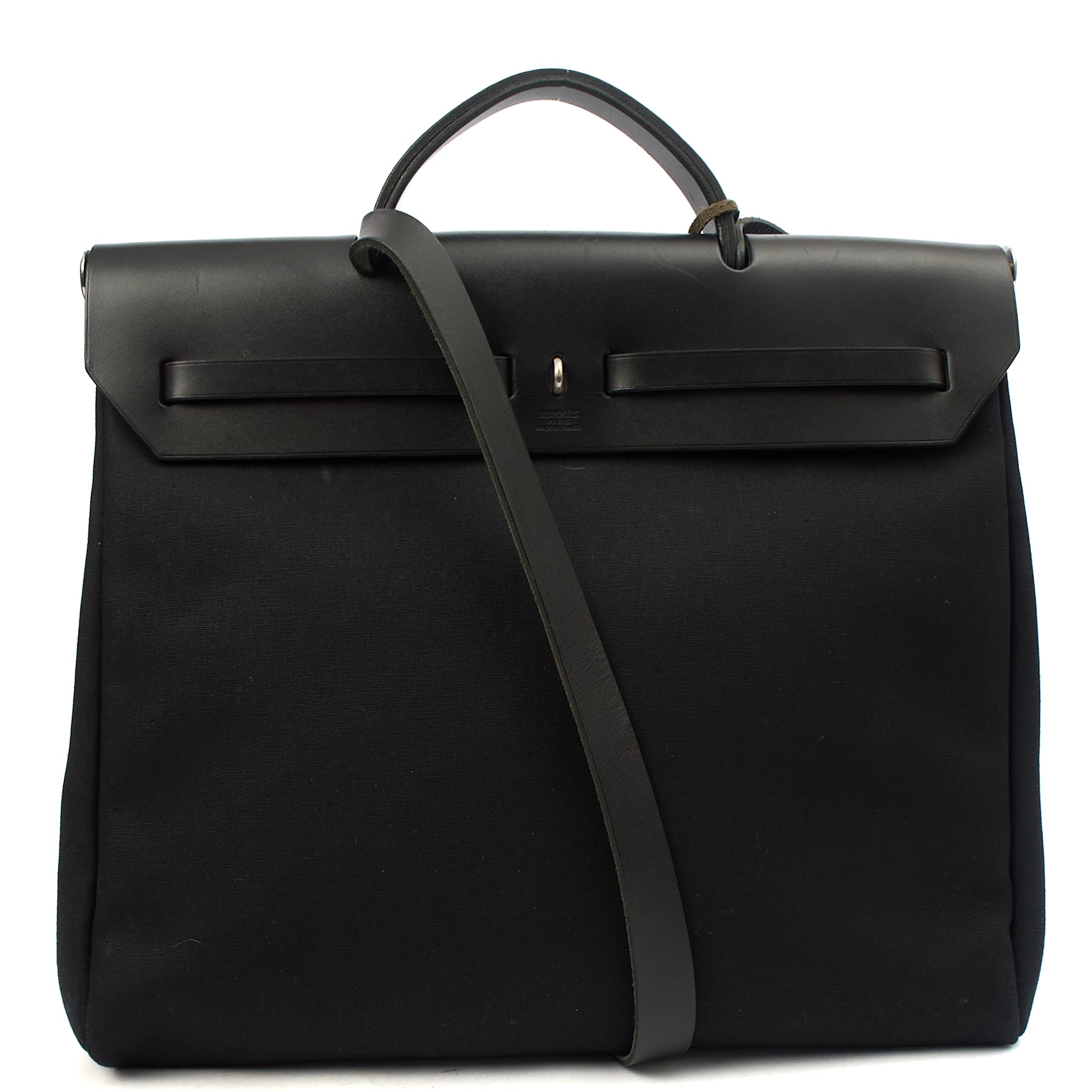 Hermes Tote Herbag Zip 39 in Black, Fabric