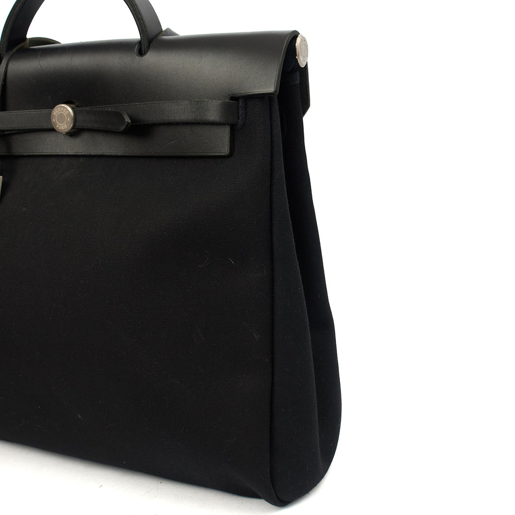 Hermes Tote Herbag Zip 39 in Black, Fabric