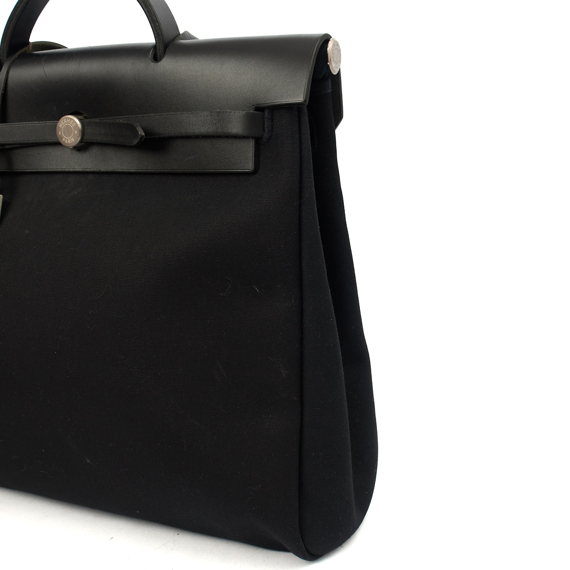 Hermes Tote Herbag Zip 39 in Black, Fabric
