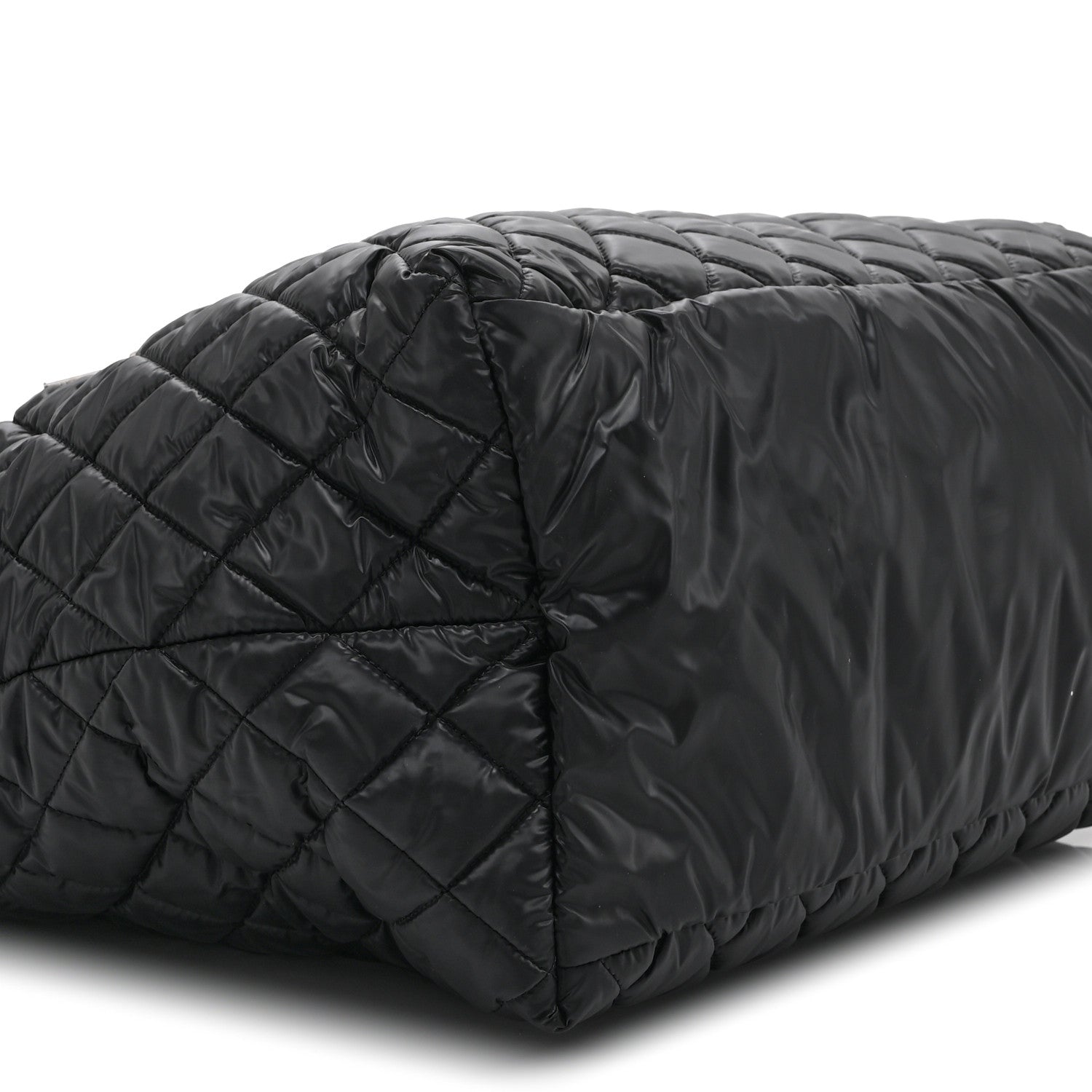 Nylon Quilted Large Coco Cocoon Tote Black