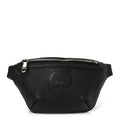 Piuma Calfskin Jumbo GG Embossed Small Belt Bag Black