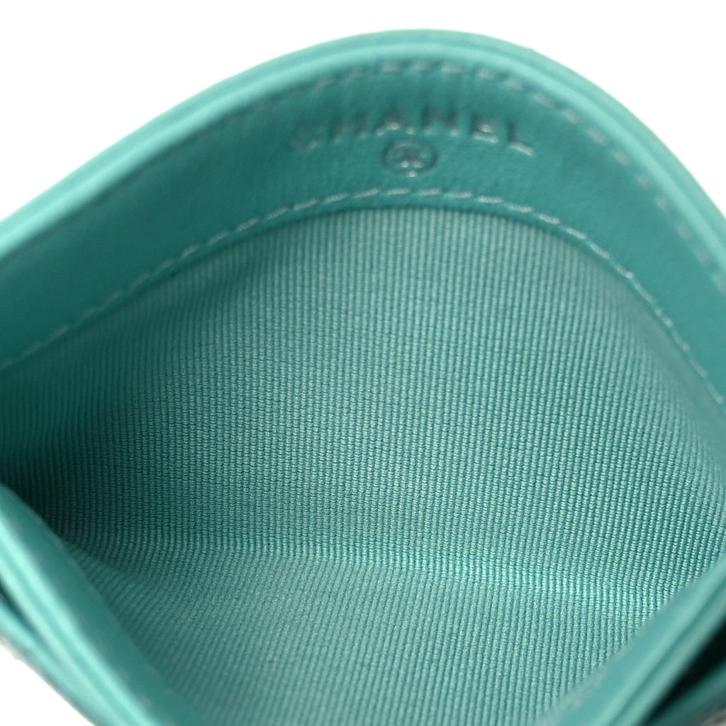 Lambskin Quilted  Holder Turquoise