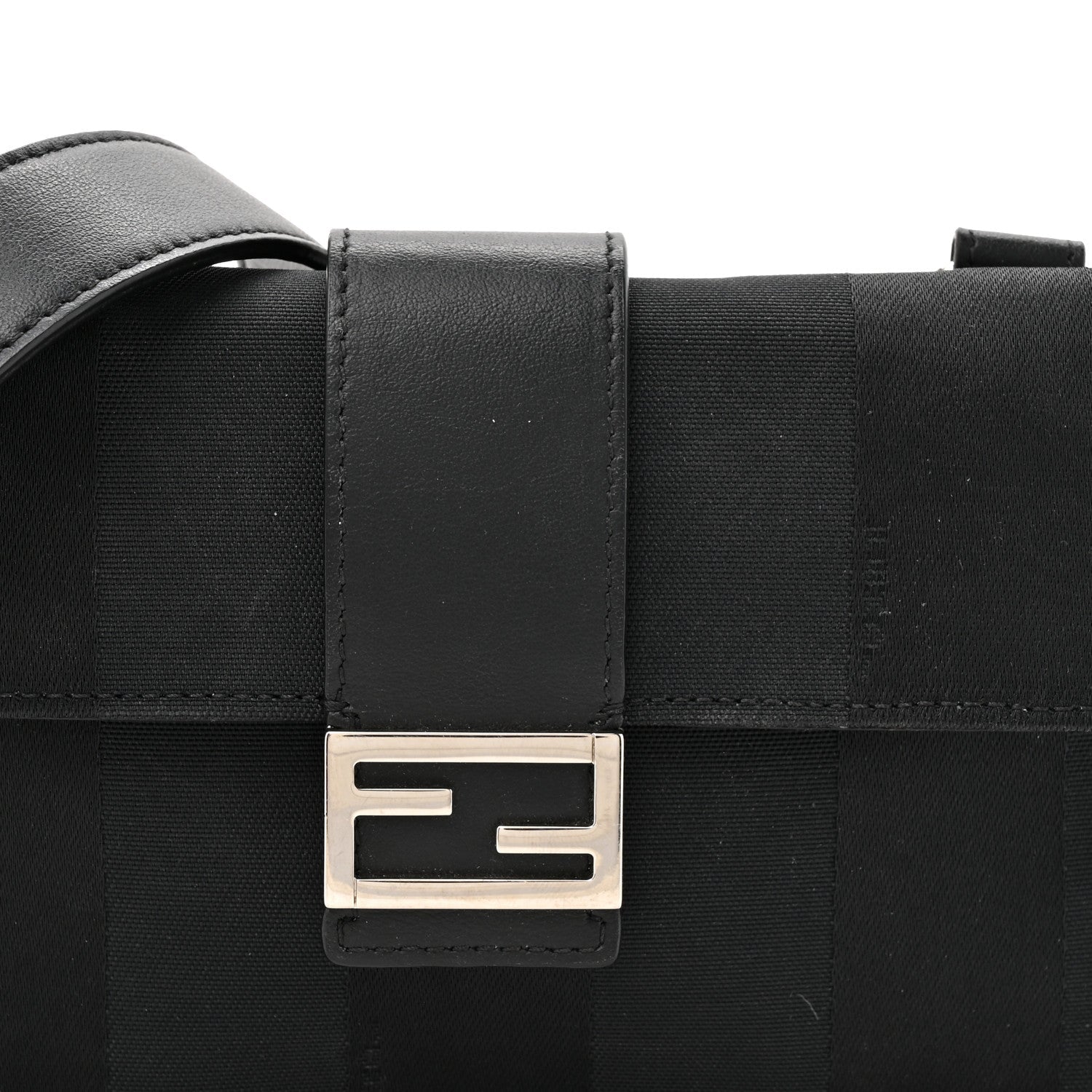 Recycled Nylon Vitello Grace Light Pequin Baguette Belt Pouch Black
