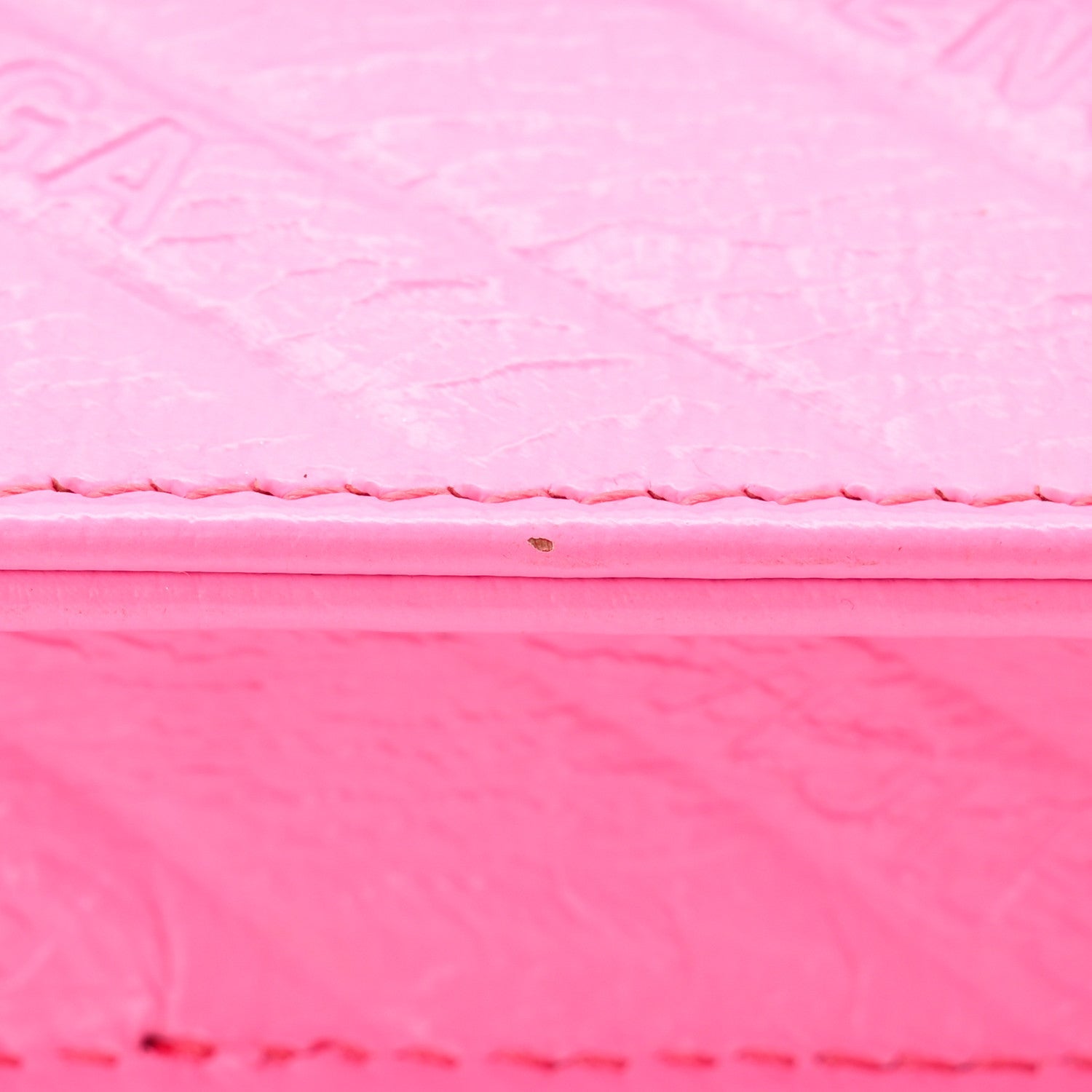 Shiny Goatskin Logo Embossed BB Wallet On Chain Acid Pink