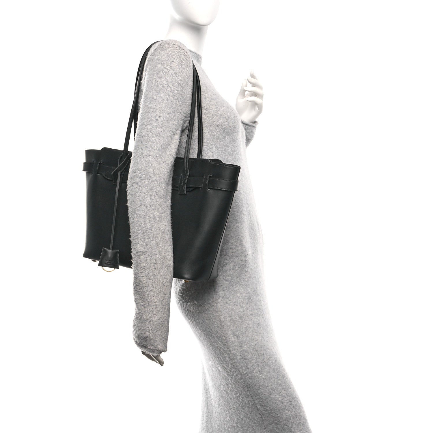 Smooth Calfskin Medium Bel Tote Bag Black