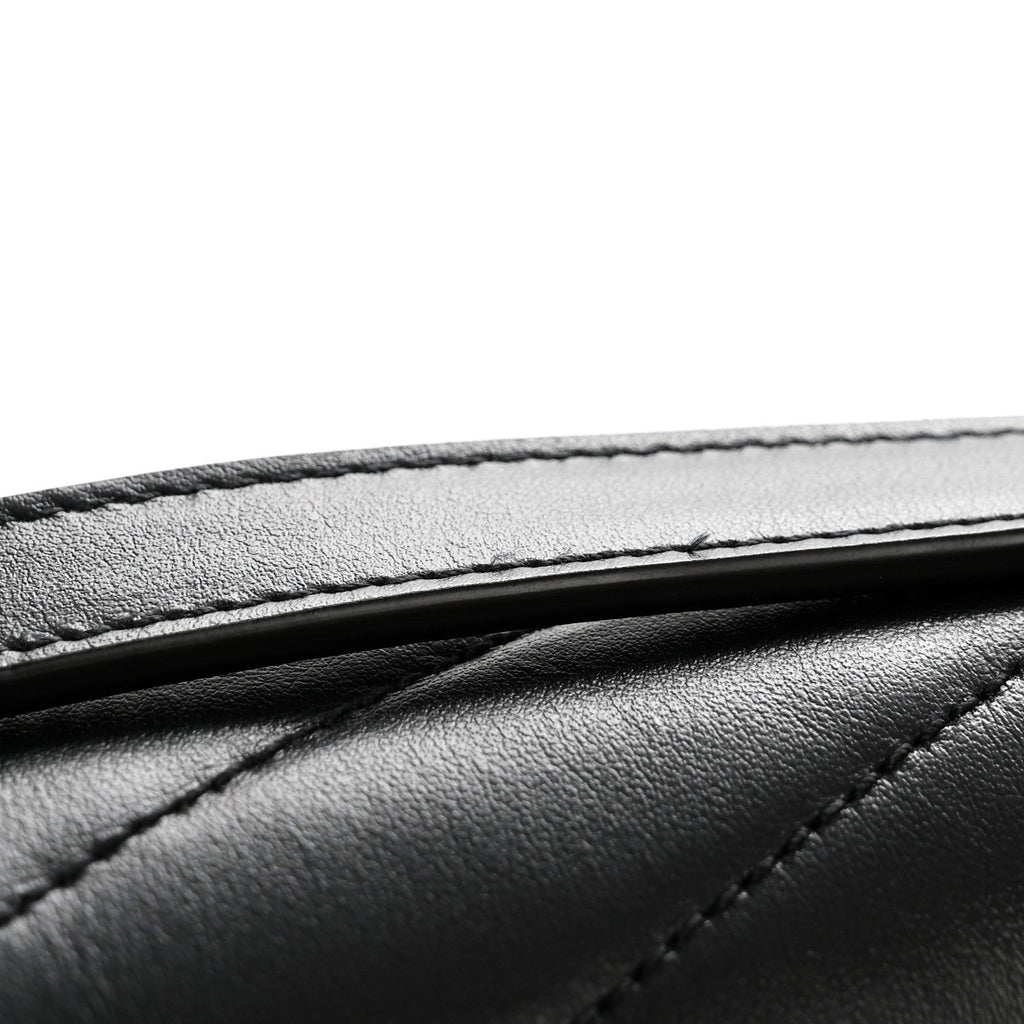 Calfskin Y Quilted Monogram Monochrome Large Loulou Chain Satchel Black