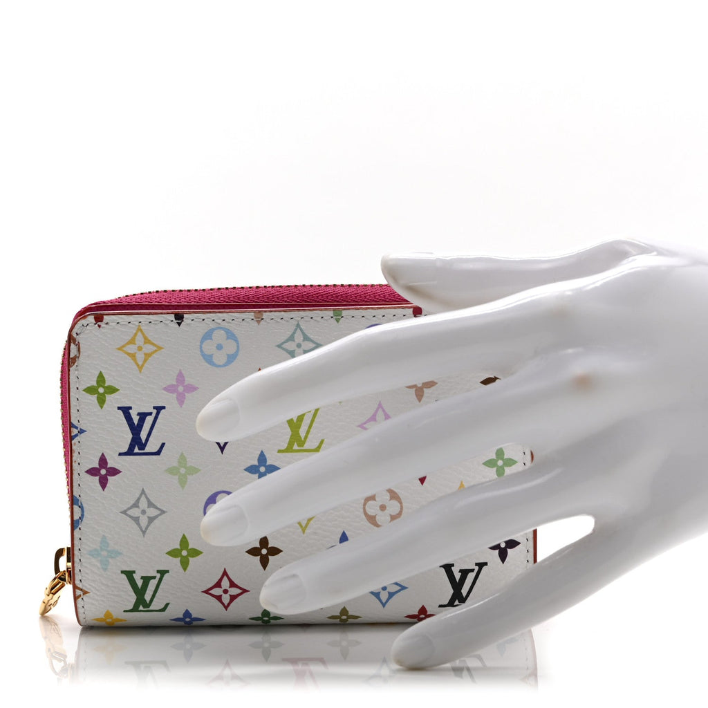 LV X TM Monogram Multicolor Portefeuille Lou Compact Wallet  White