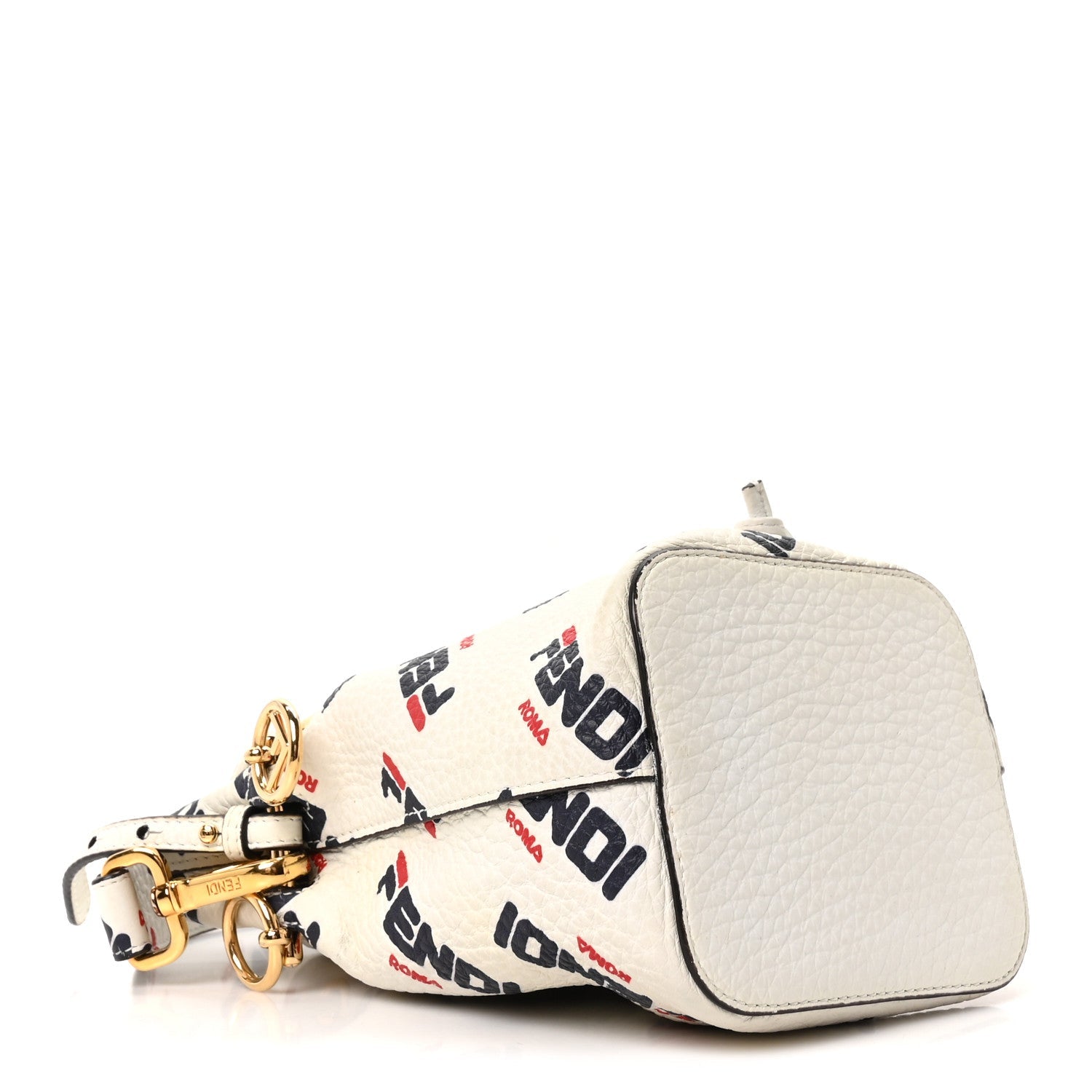 X FILA Vitello F is Fendi Mania Mini Mon Tresor Bucket Bag White