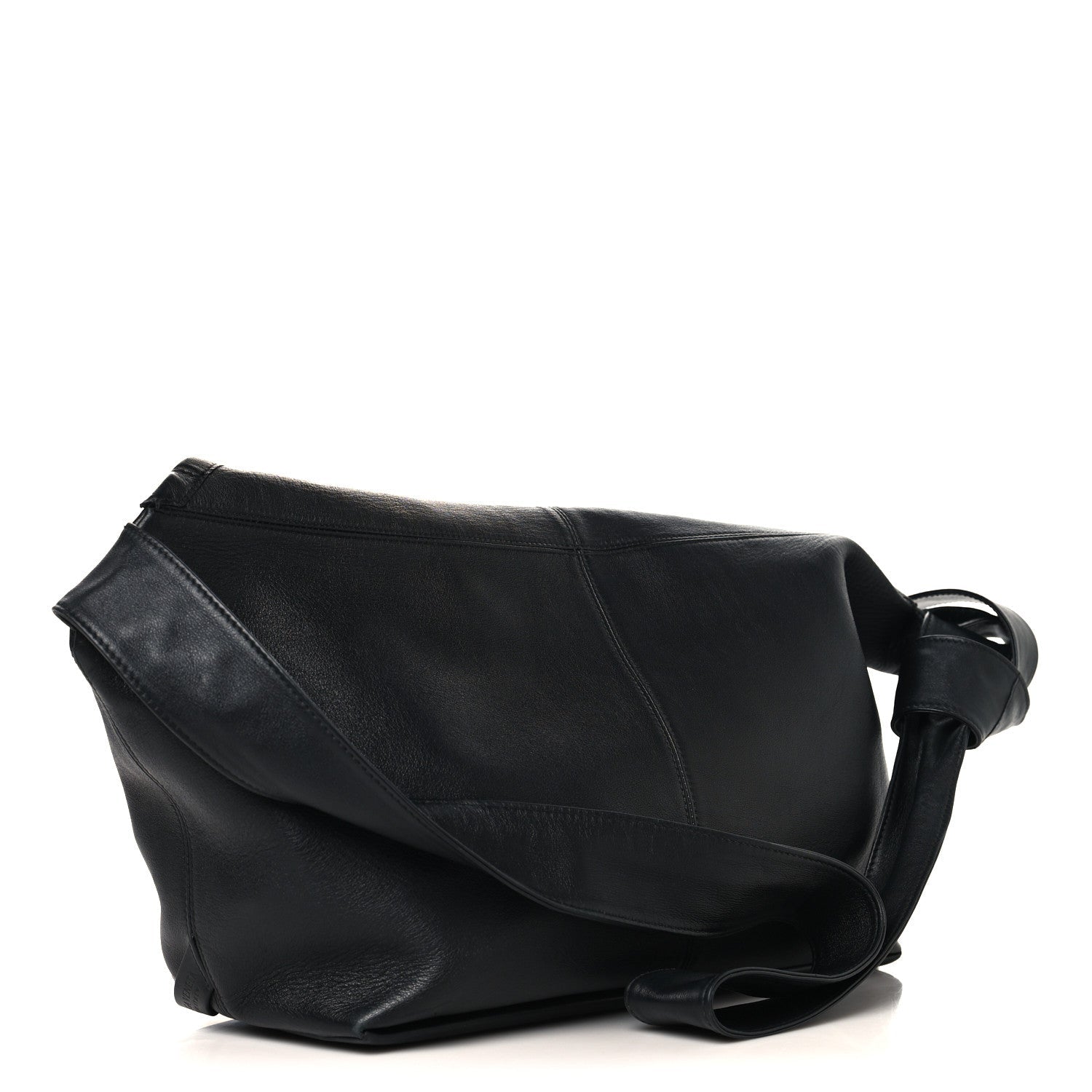 Silky Calfskin Medium Sawyer Messenger Bag Black